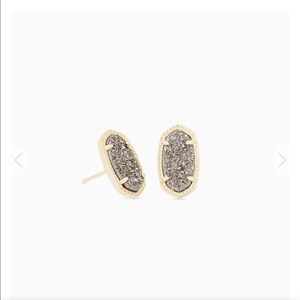 Kendra Scott Ellis Stud Earrings in Platinum Druzy